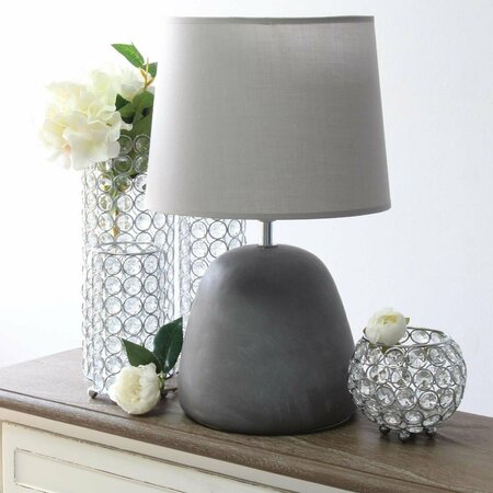 STAR BRITE Simple Designs Round Concrete Table Lamp, Gray ST2754694